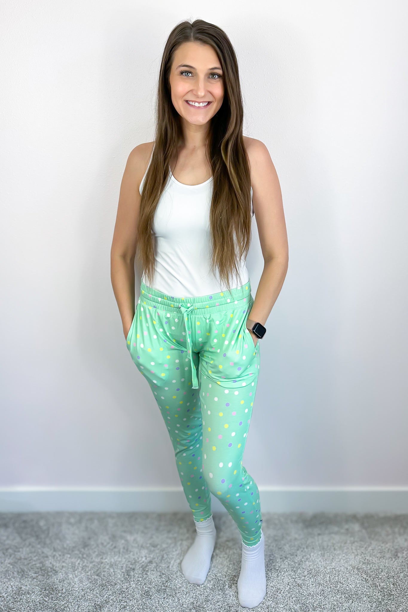 Pastel Dots | Women's Bamboo Jogger Pajama Pants