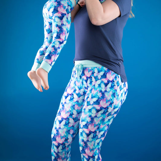 Electric Butterflies | Women's Bamboo Jogger Pajama Pants