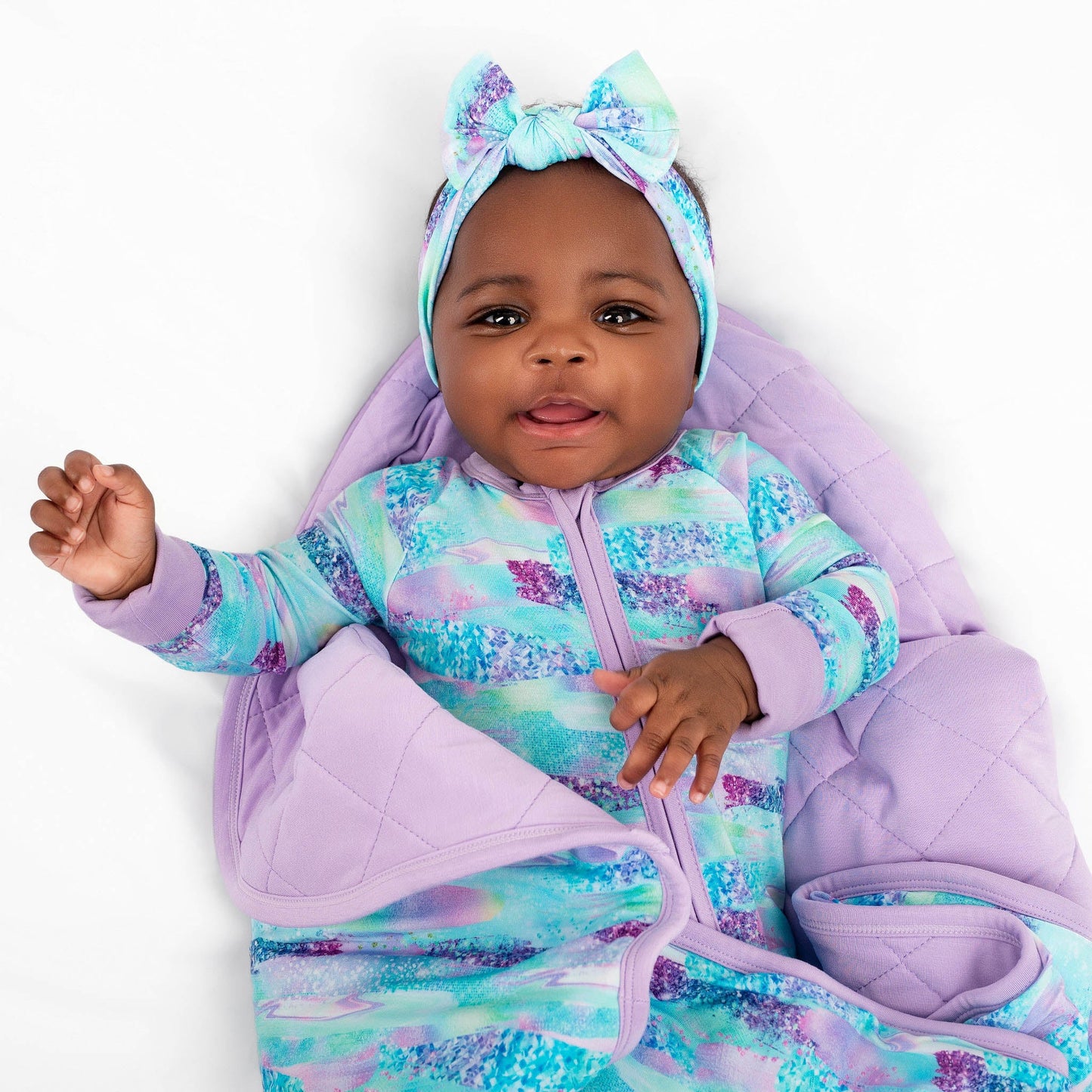 Mermaid Glitter | Bamboo Quilted Mini Baby Blanket