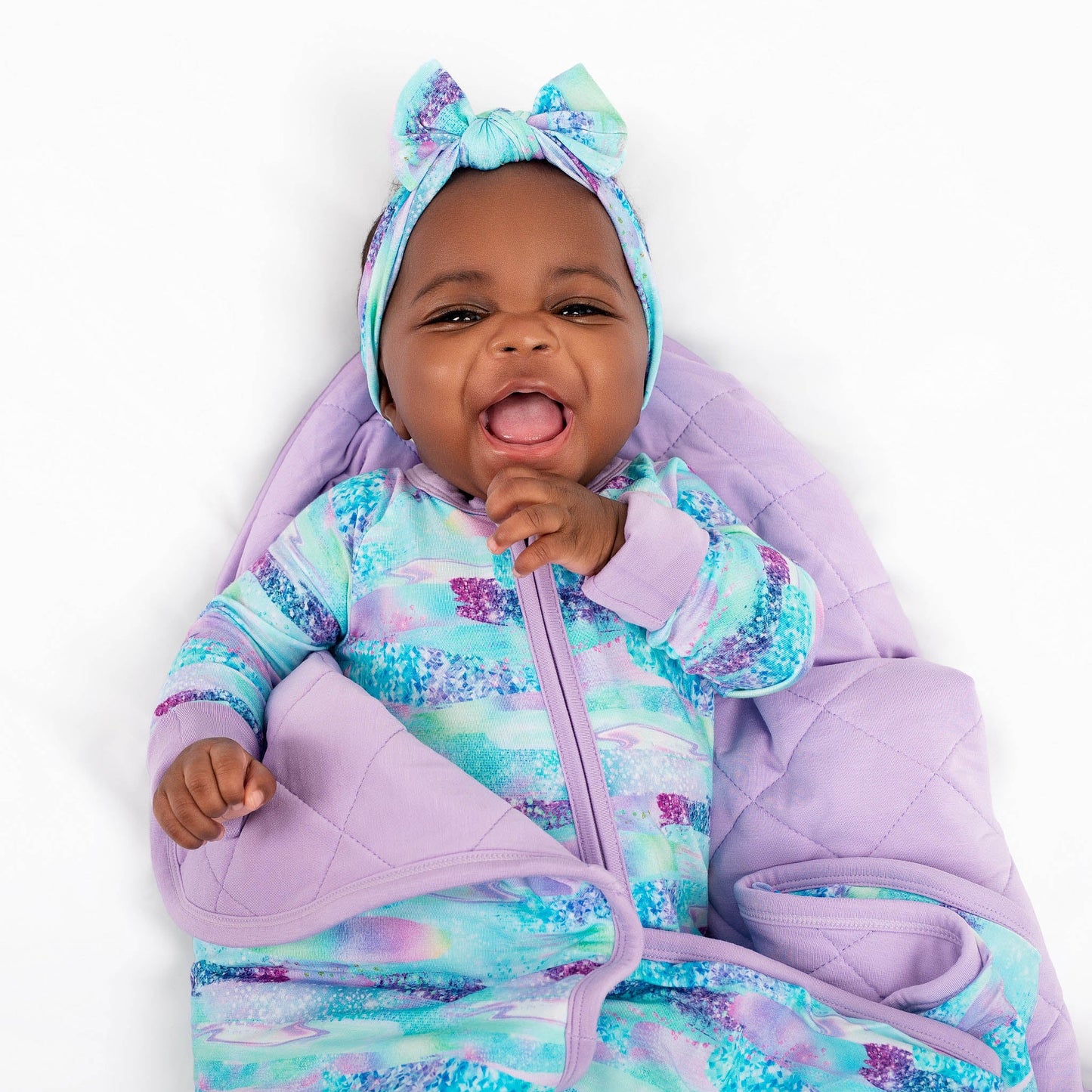 Mermaid Glitter | Bamboo Quilted Mini Baby Blanket