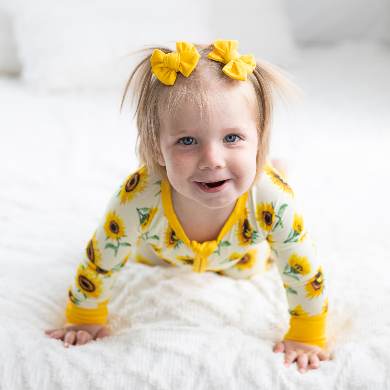 Lemon | Baby Bamboo Clip on Bow Set