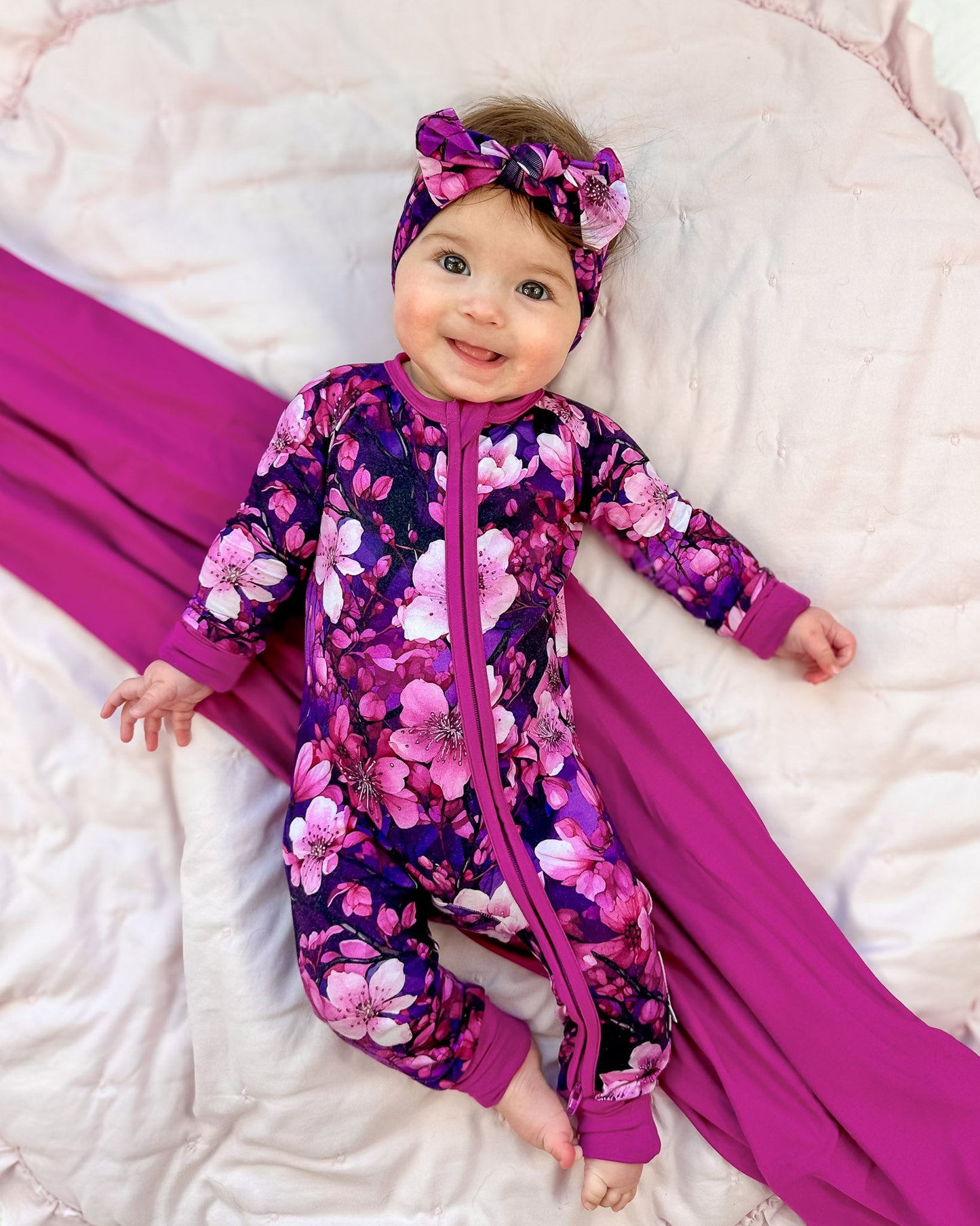 Cherry Blossoms | Bamboo Zipper Pajamas
