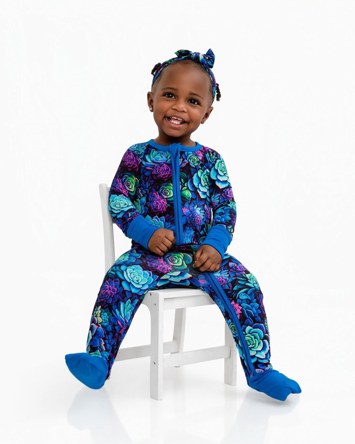 Electric Succulents | Bamboo Zipper Pajamas