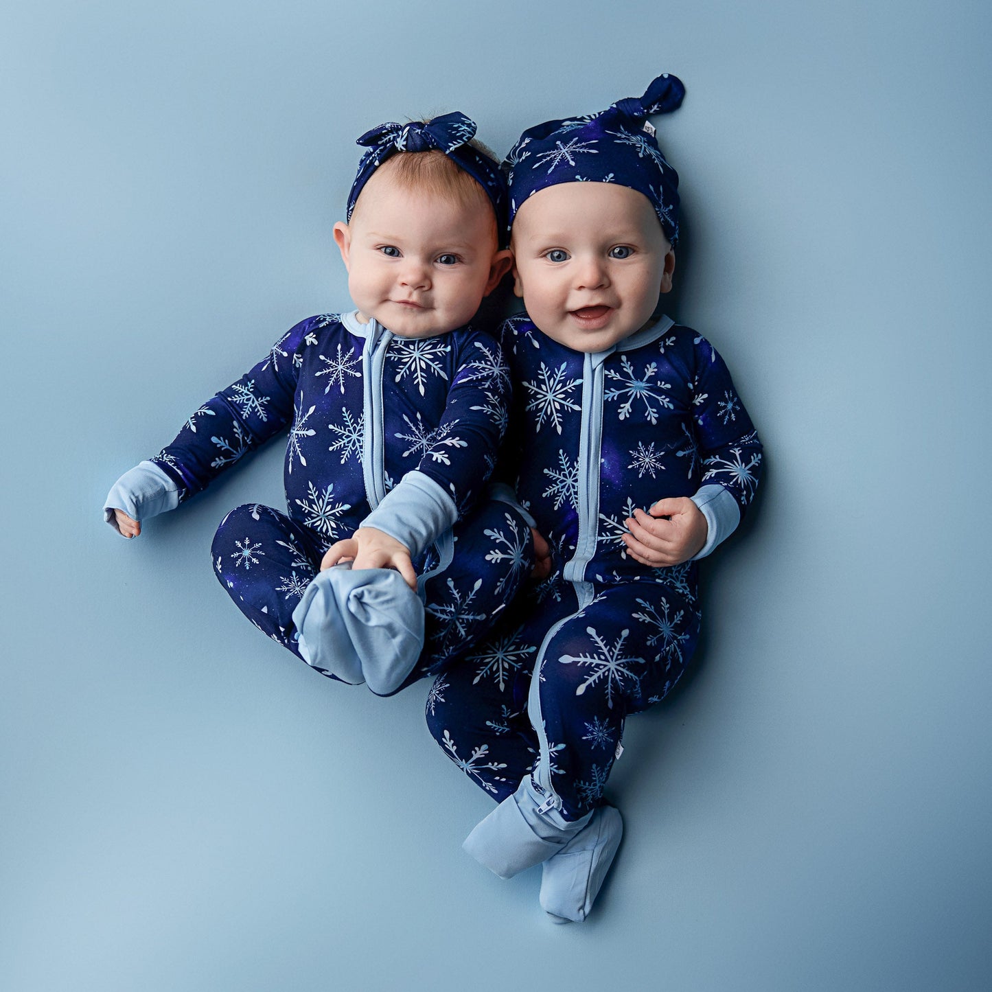 Icy Snowflakes | Bamboo Baby Knotted Hat