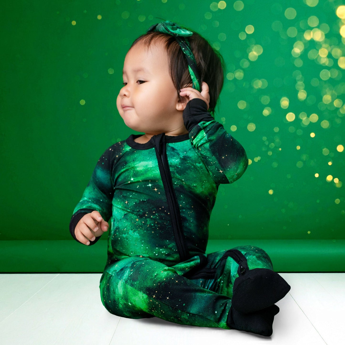 Wicked Cute | Green Galaxy Elixir | Bamboo Headband Bow
