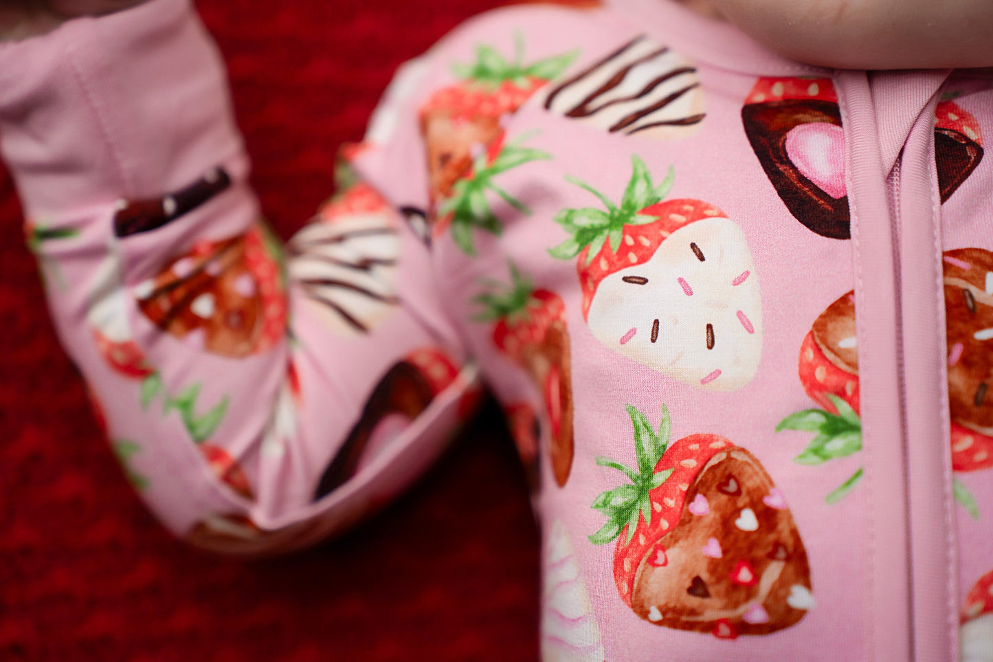 Sweet Strawberries | Bamboo Zipper Pajamas