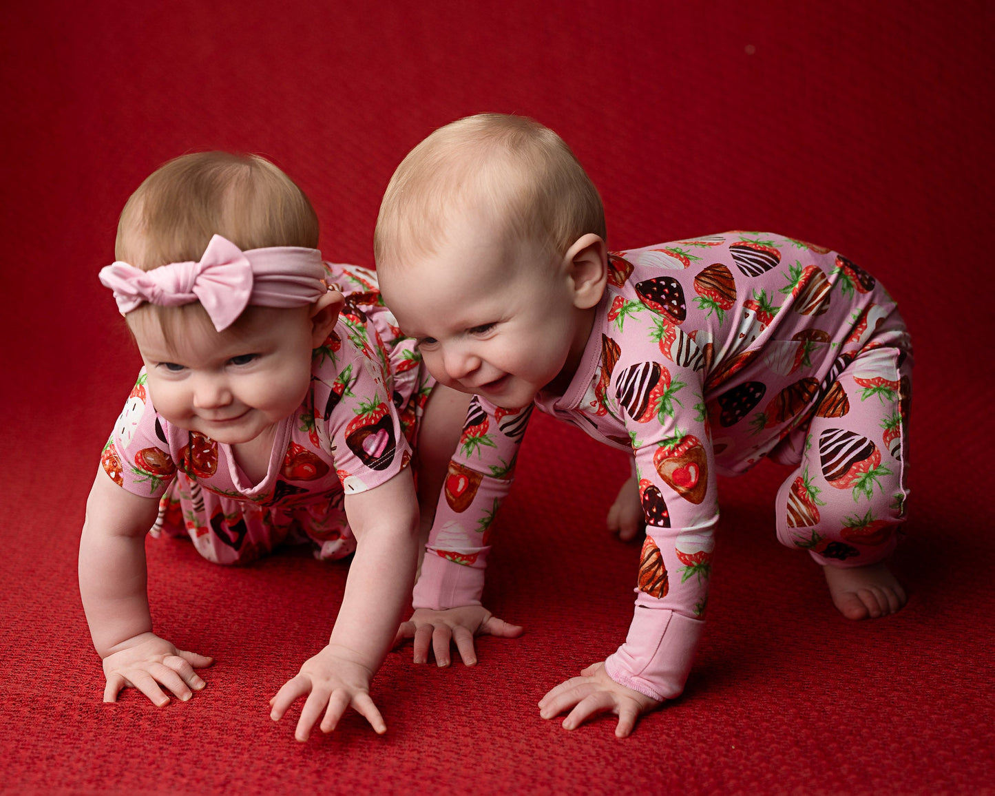 Sweet Strawberries | Bamboo Zipper Pajamas
