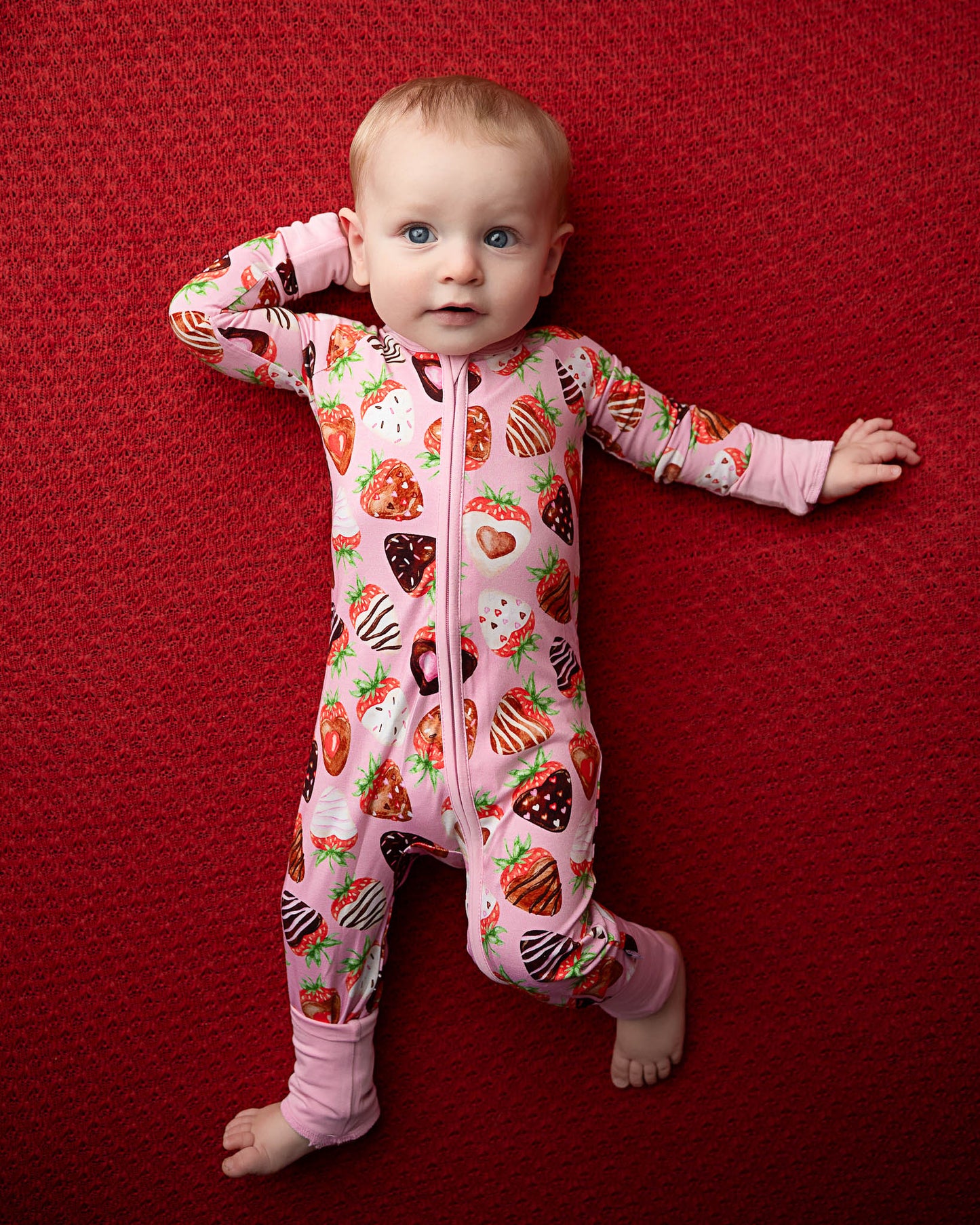 Sweet Strawberries | Bamboo Zipper Pajamas