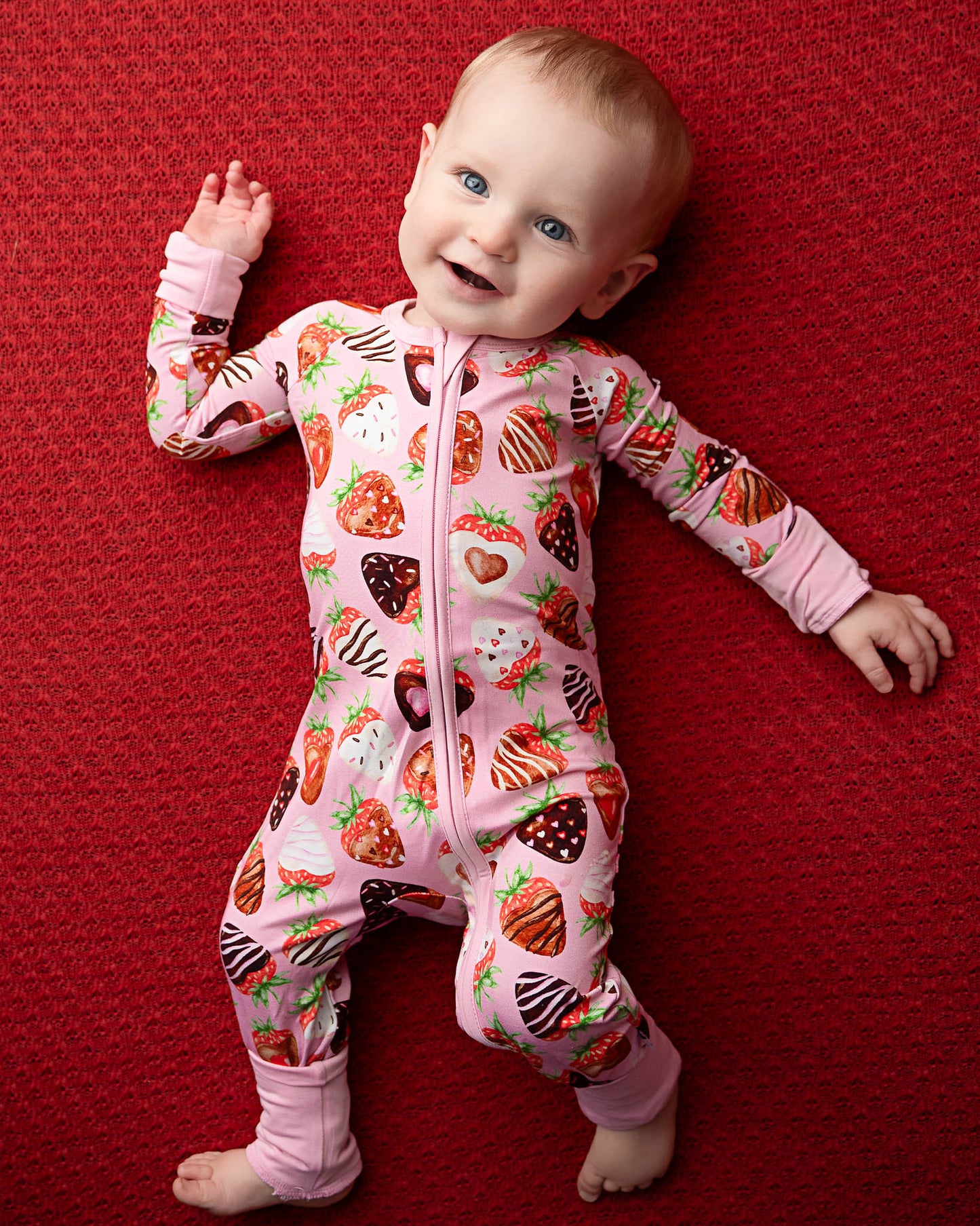 Sweet Strawberries | Bamboo Zipper Pajamas