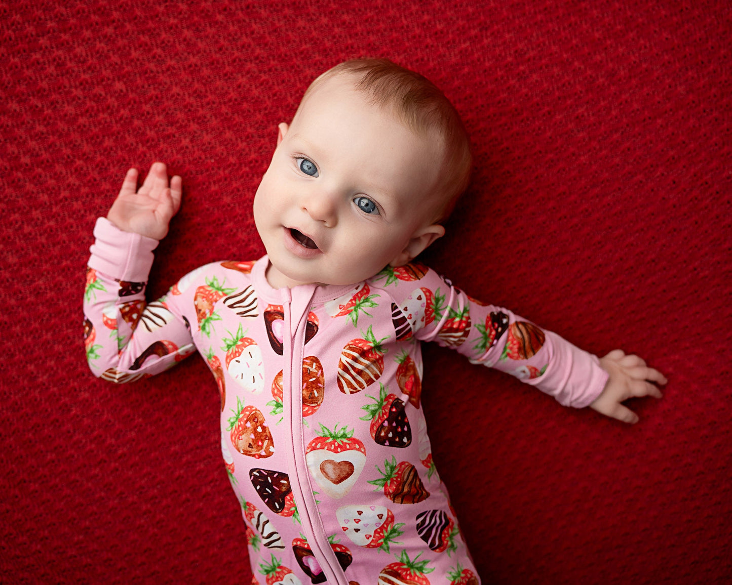 Sweet Strawberries | Bamboo Zipper Pajamas