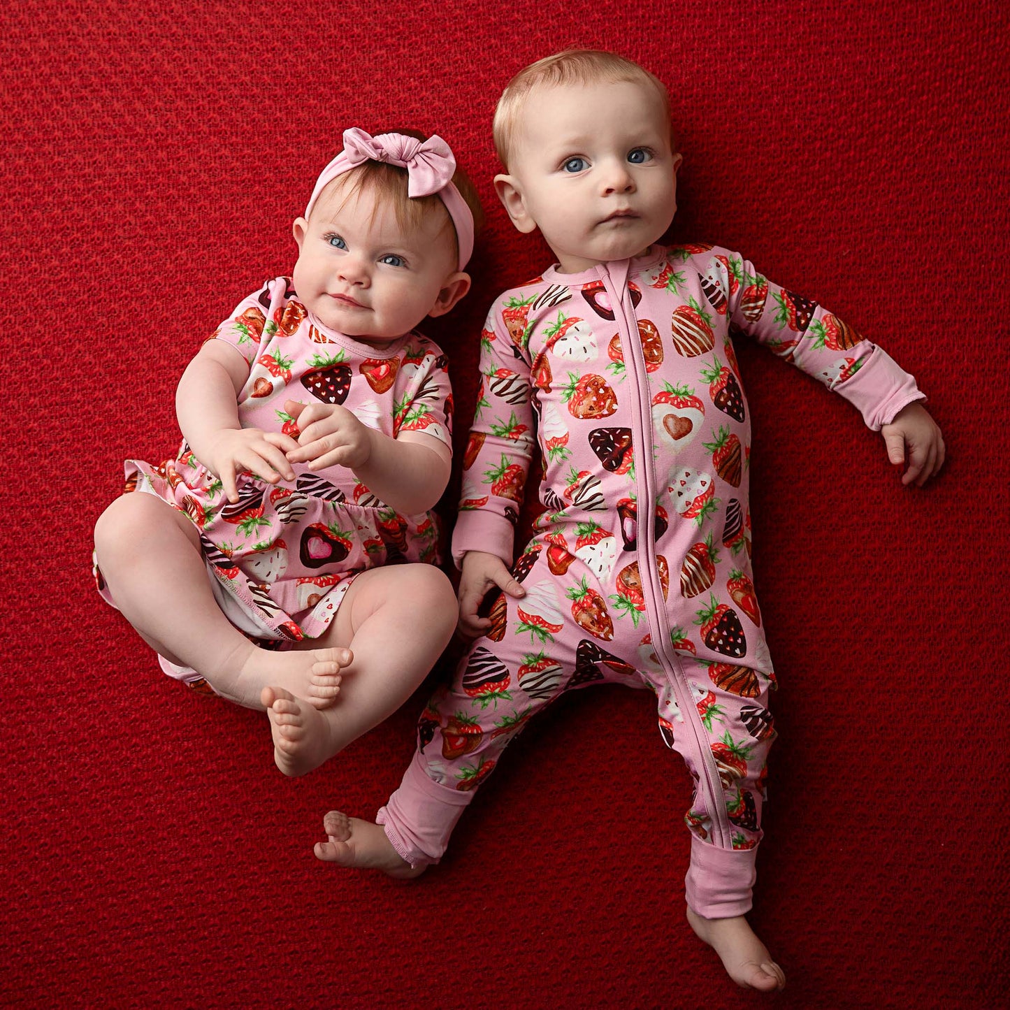 Sweet Strawberries | Bamboo Zipper Pajamas