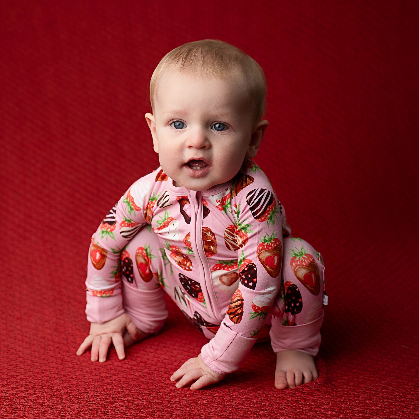 Sweet Strawberries | Bamboo Zipper Pajamas