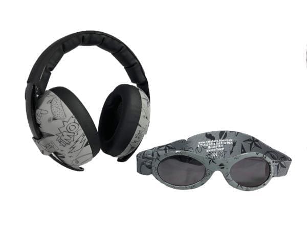 Baby Hearing Protection Earmuffs & Wrap Around Sunglasses Combo Set