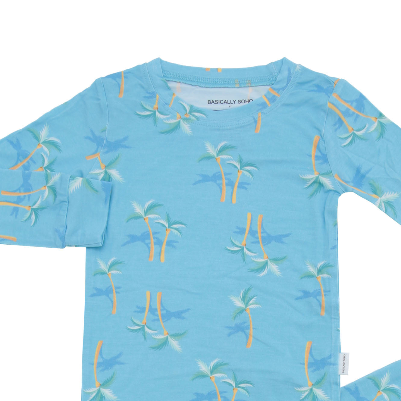 Miami Palm Tree Blue Two-Piece Set