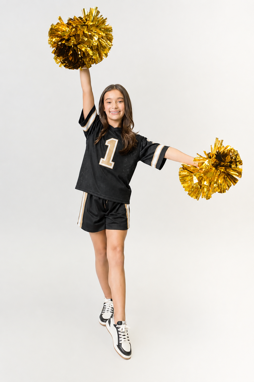 Kids' Football Jersey - Black and Gold