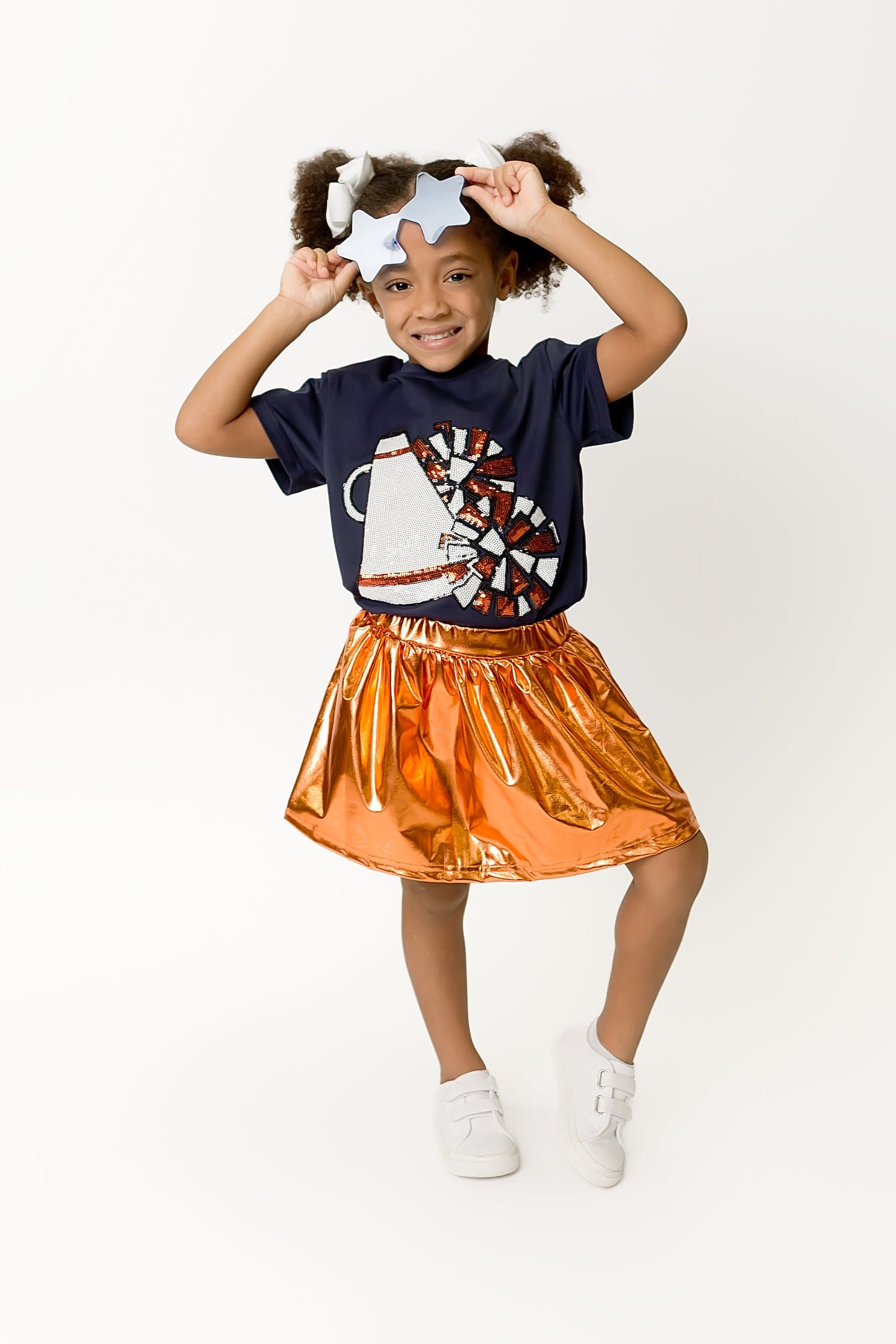 Kids' Megaphone Shirt - Navy and Orange