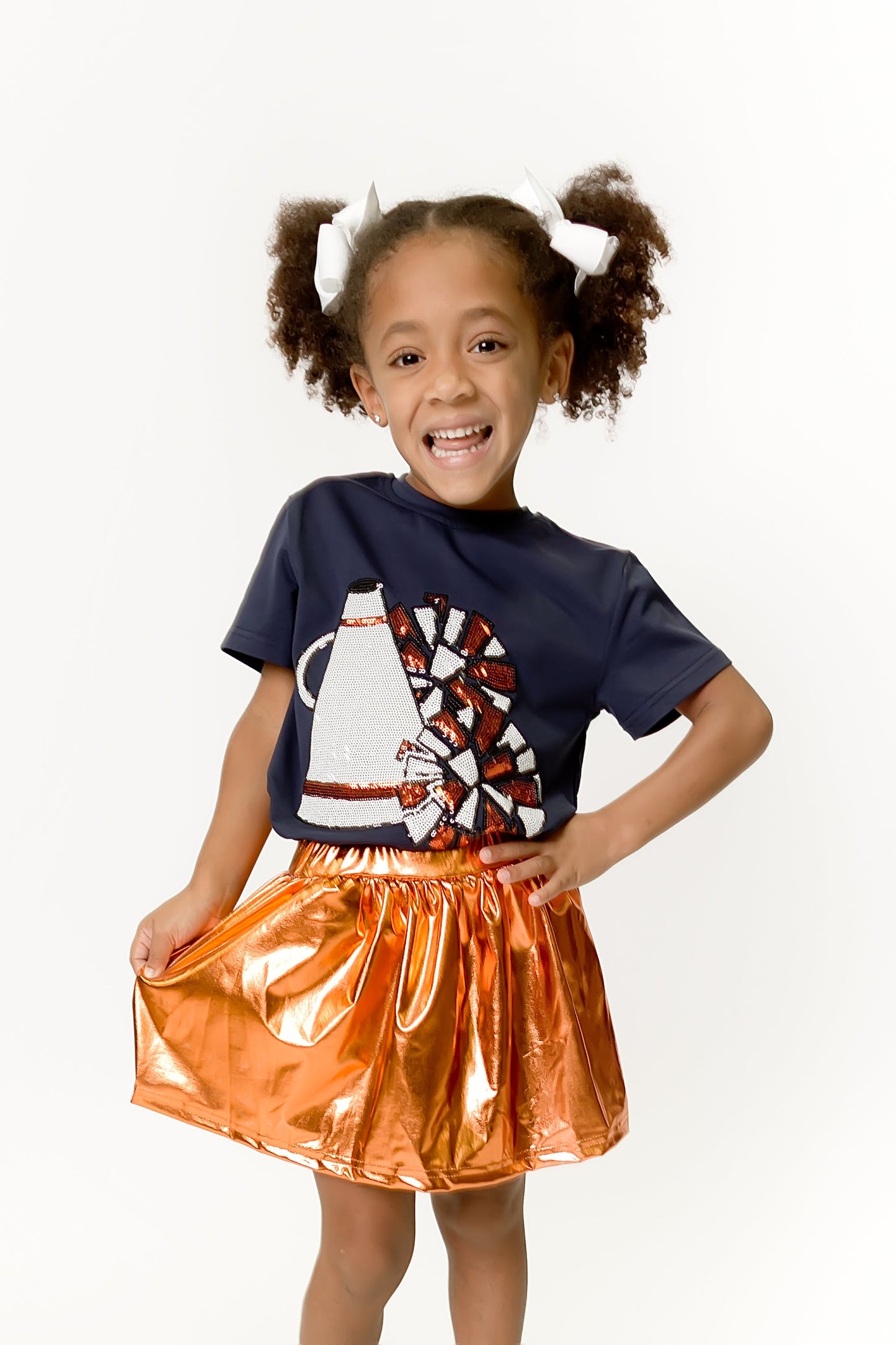 Kids' Metallic Skort - Orange