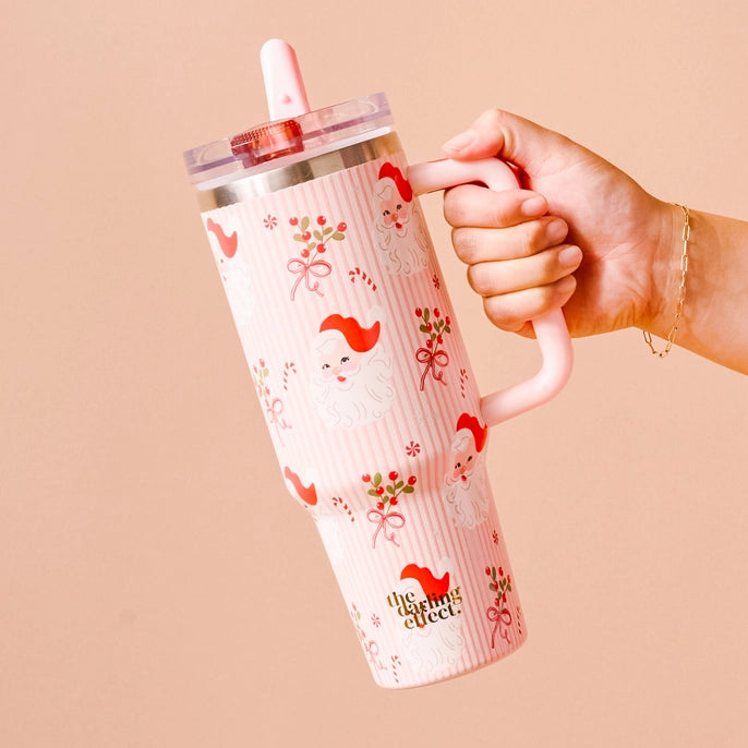 40 oz Lifestyle Flip Straw Tumbler – Holly Jolly Santa