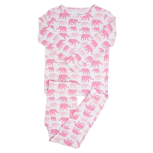 Pink Elephant 2-Piece Pajama Set