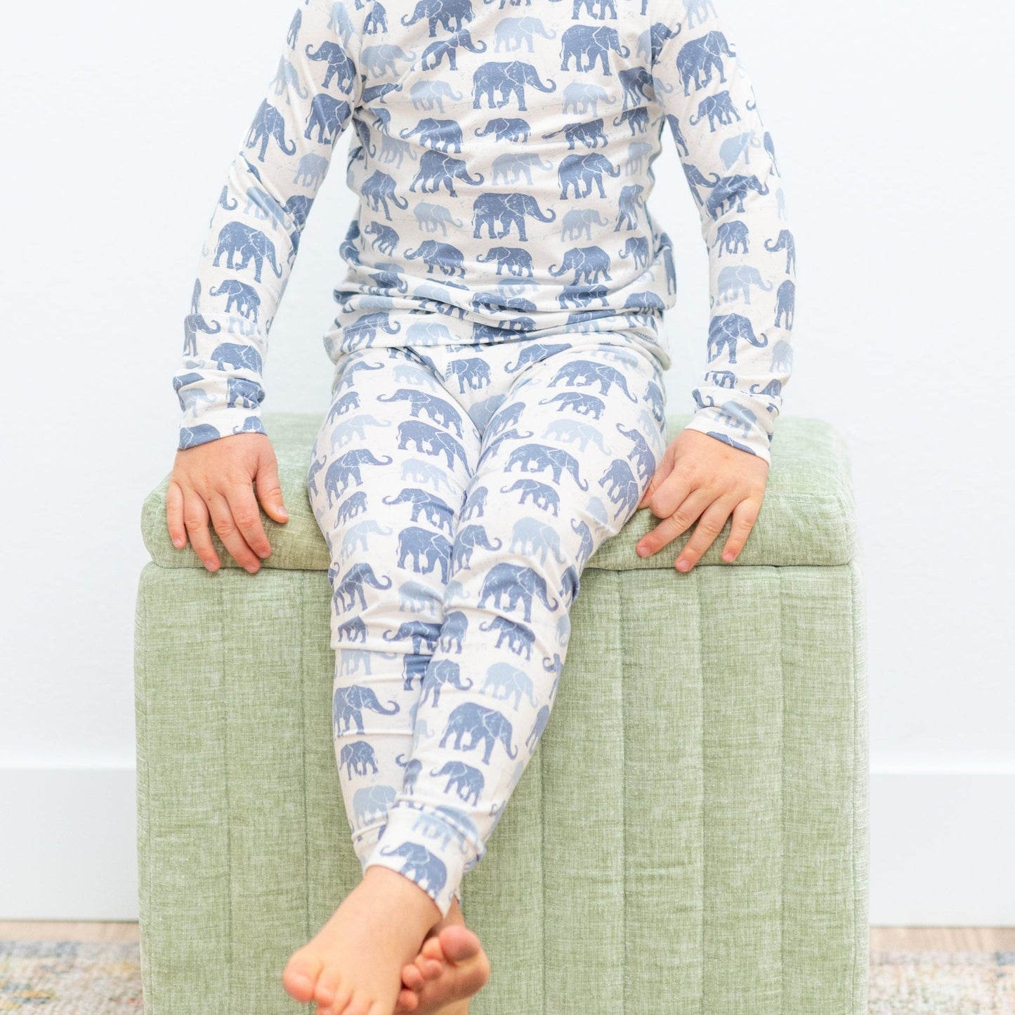 Blue Elephant 2-Piece Pajama Set