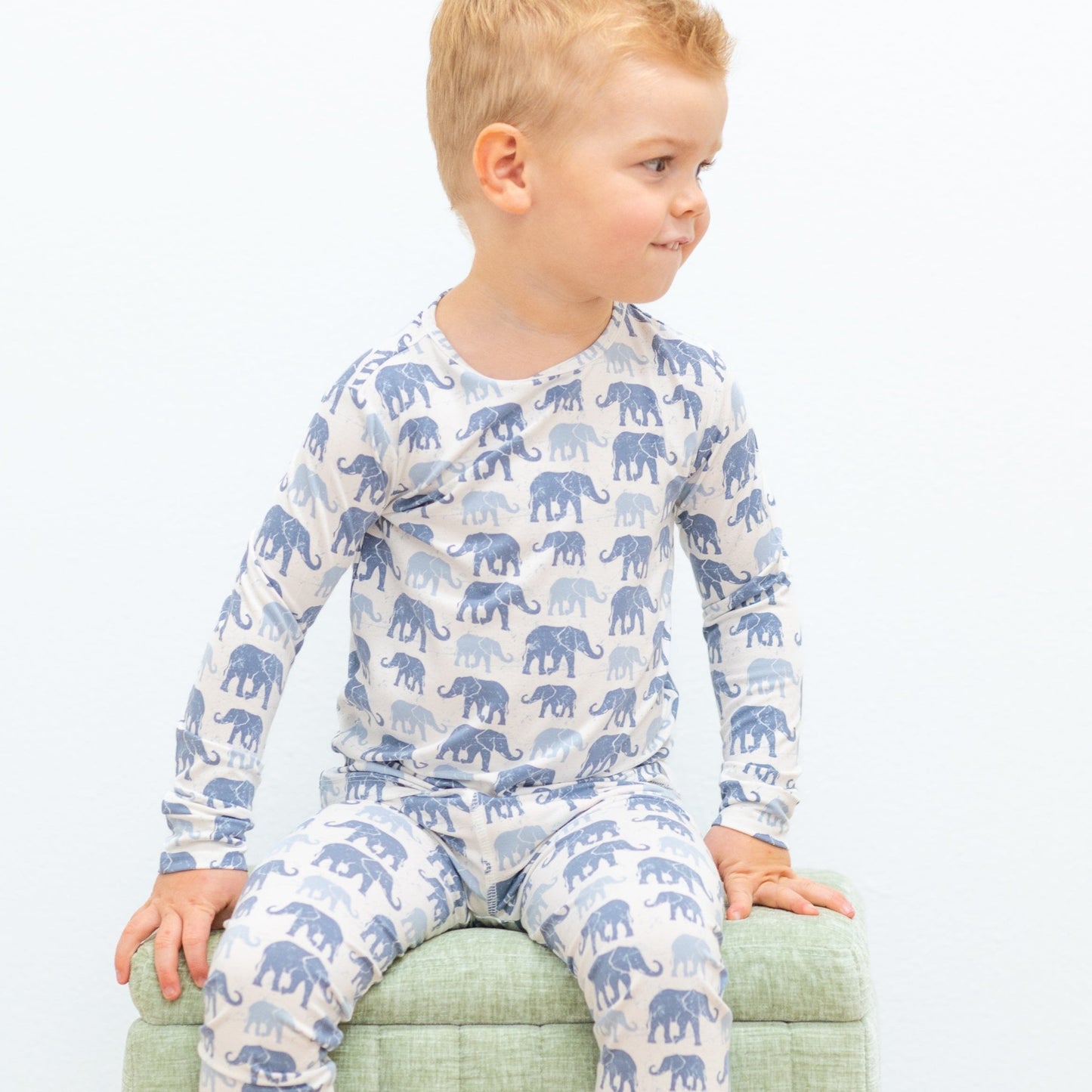 Blue Elephant 2-Piece Pajama Set