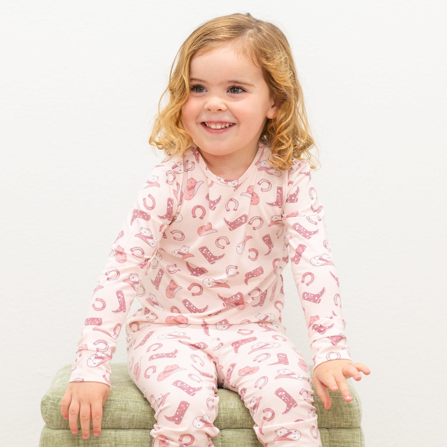 Pink Western Boots Pajama Set