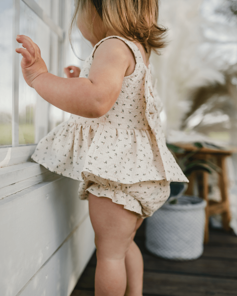 Birdie Bow Front Top & Bloomer Set - Petit Fleur