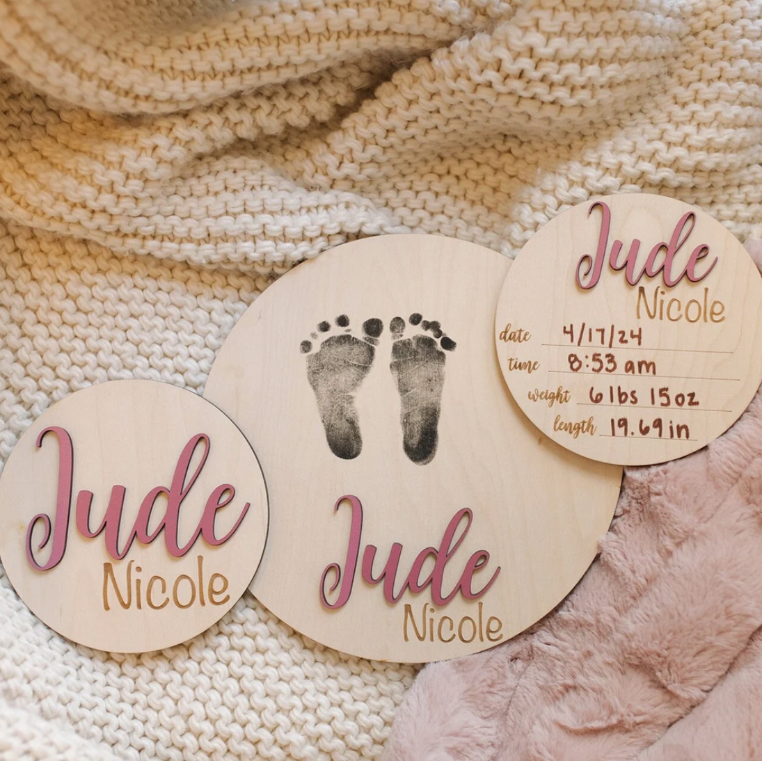 Baby Name Announcement Sign with Stats