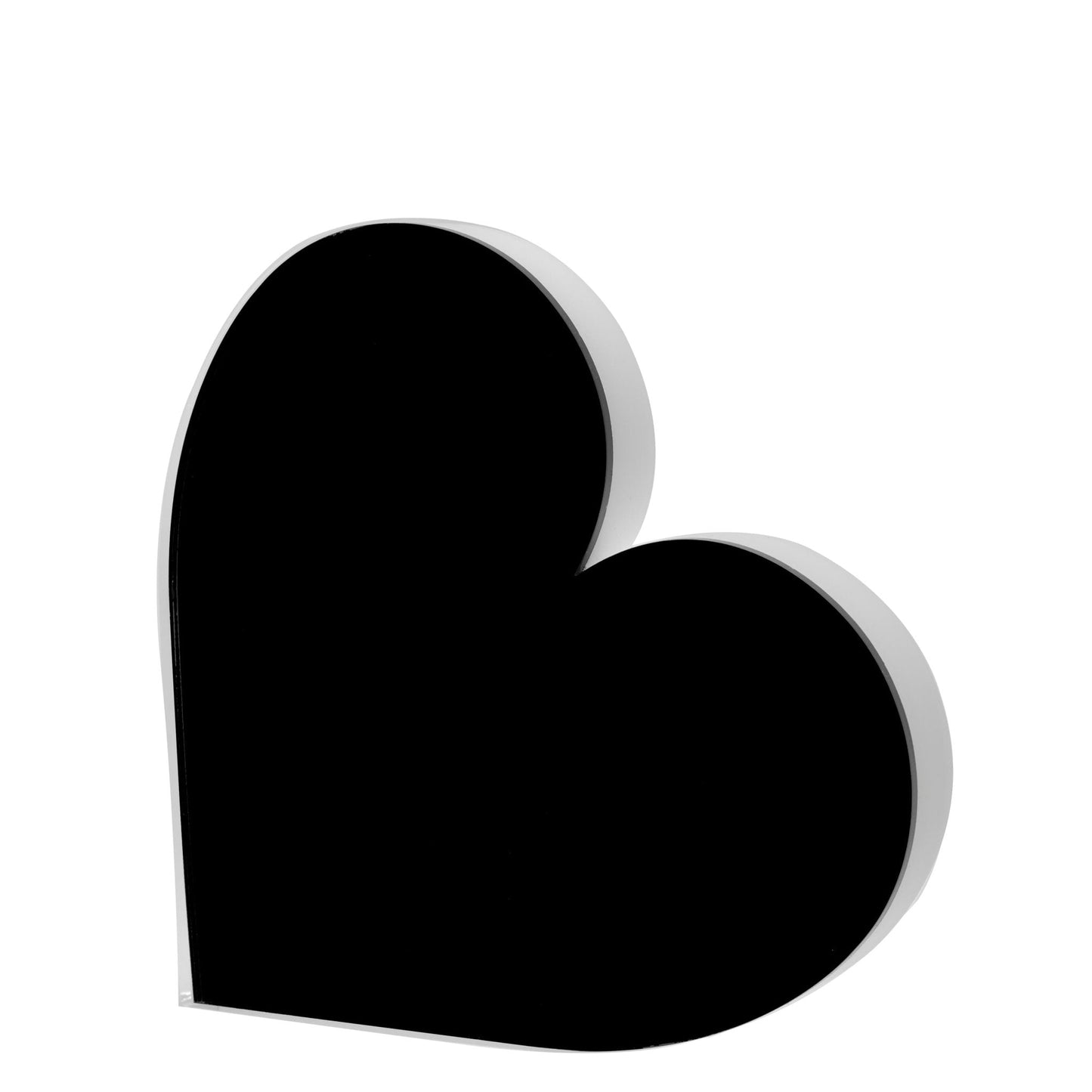 Black Acrylic Mirrored Heart Stand Alone