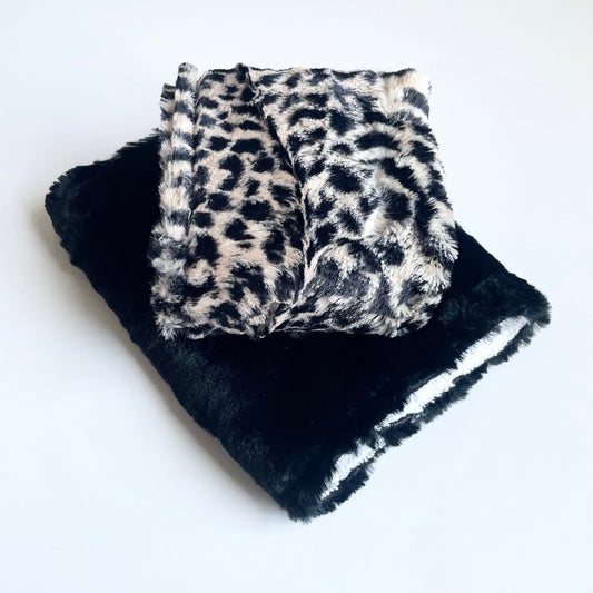 Black Cheetah | Luxe Baby Burp Cloth Set of 2