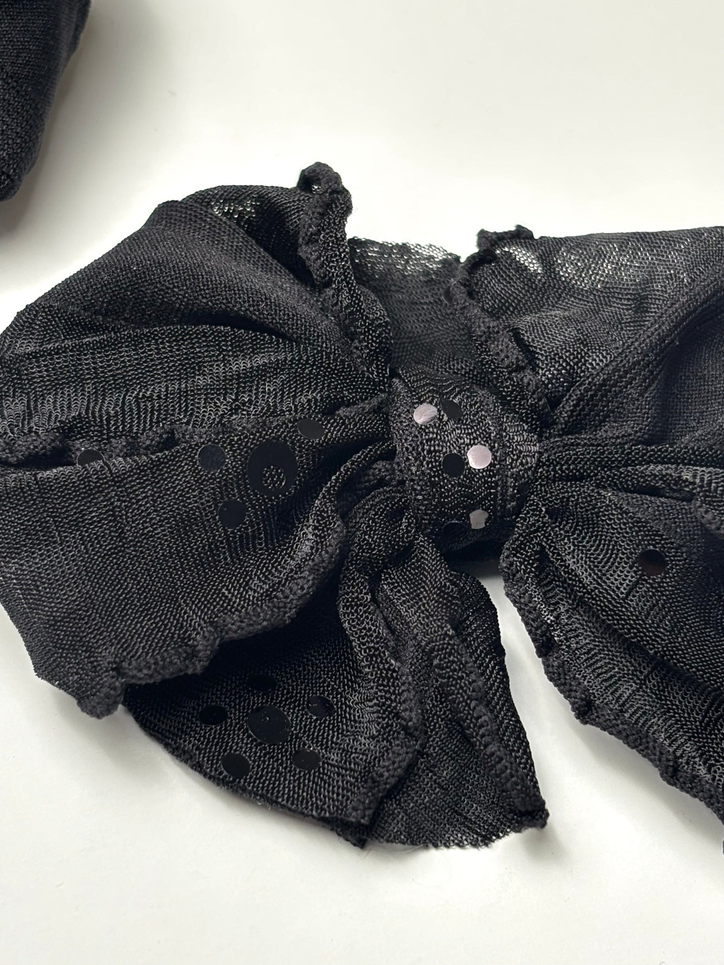 Black Sequin | Ruffled Hair Clip