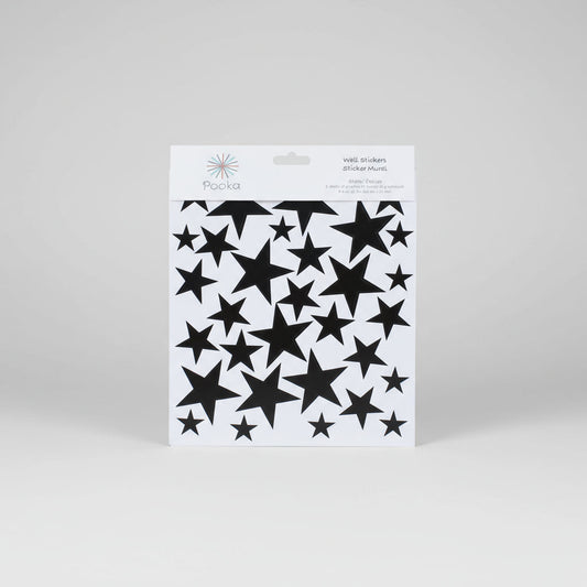 Stars Reusable Wall Decal - Black (66 Pcs)
