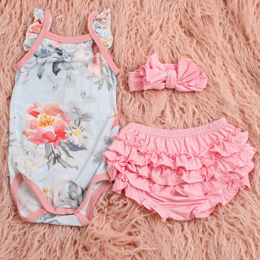 Blossom Snooze Ruffle Bloomer Set
