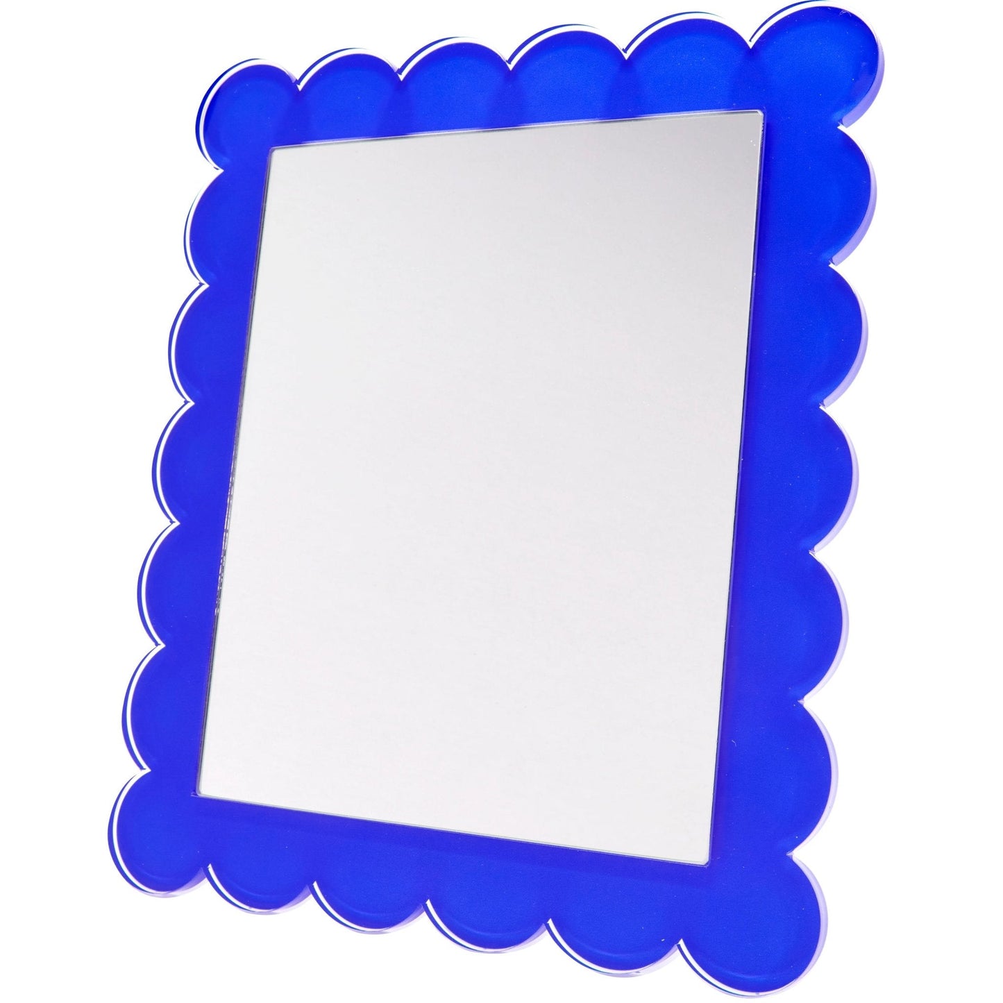 Blue Acrylic 11" x 13" Scallop Mirror
