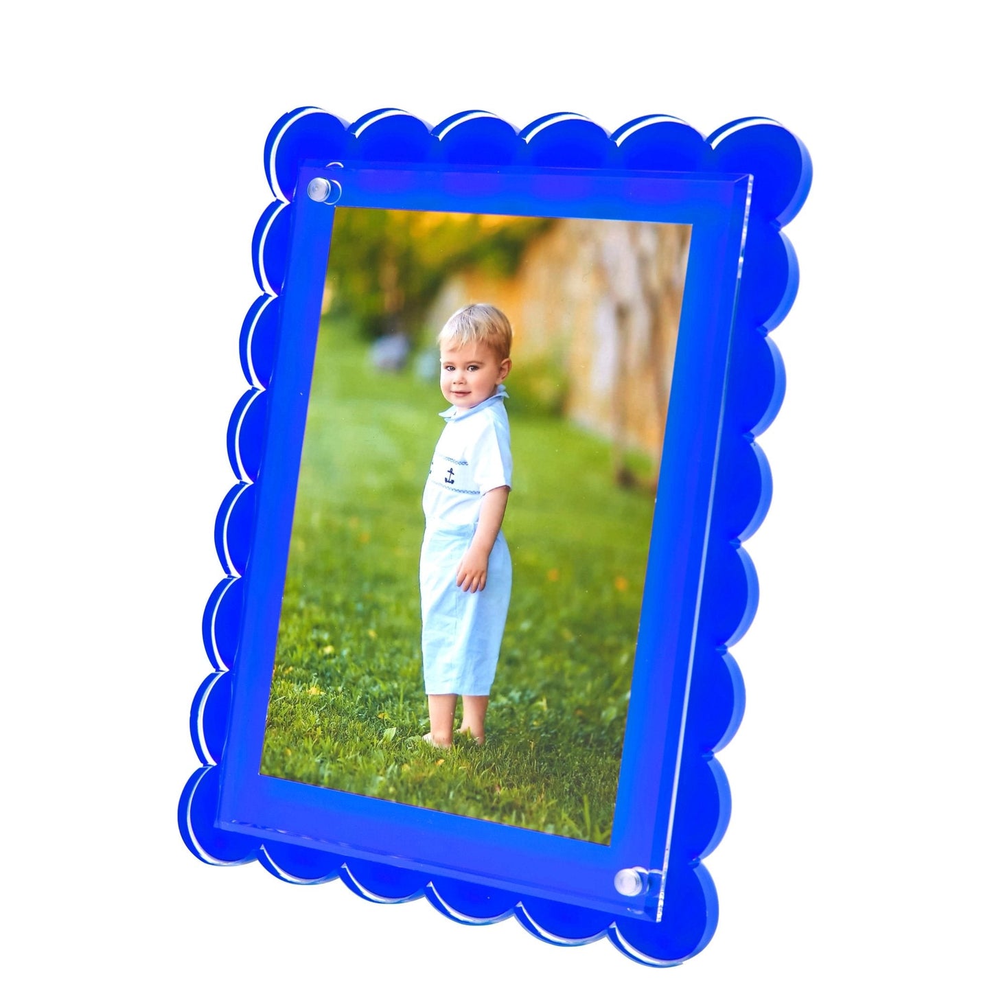 Blue Acrylic Scallop Frame