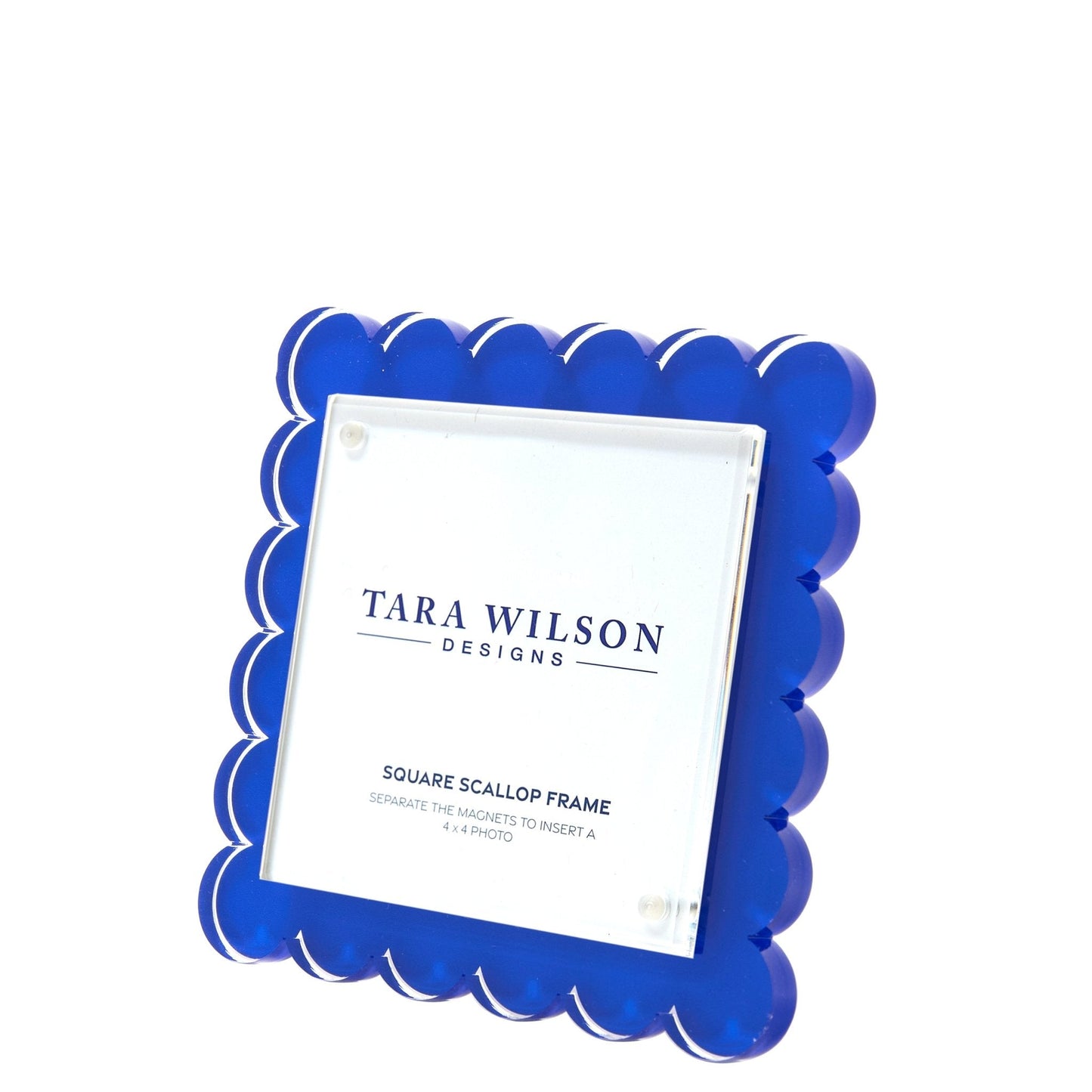 Blue Acrylic Square Scallop Frame