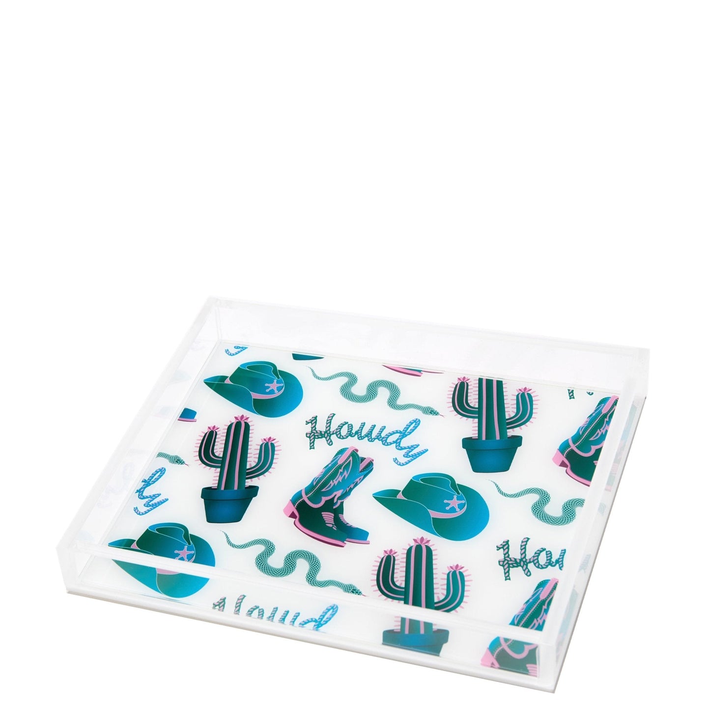 Blue Cowgirl Acrylic Tray