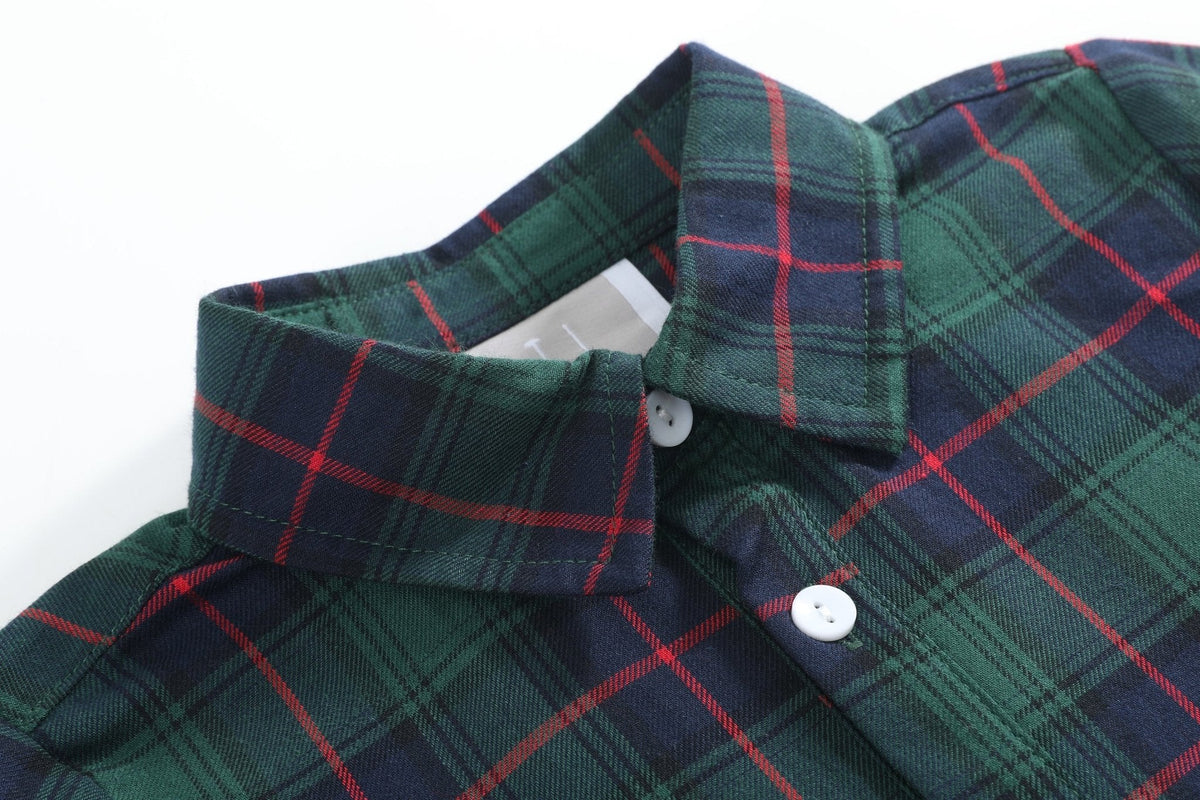 Blue, Green Red Plaid Dress Shirt