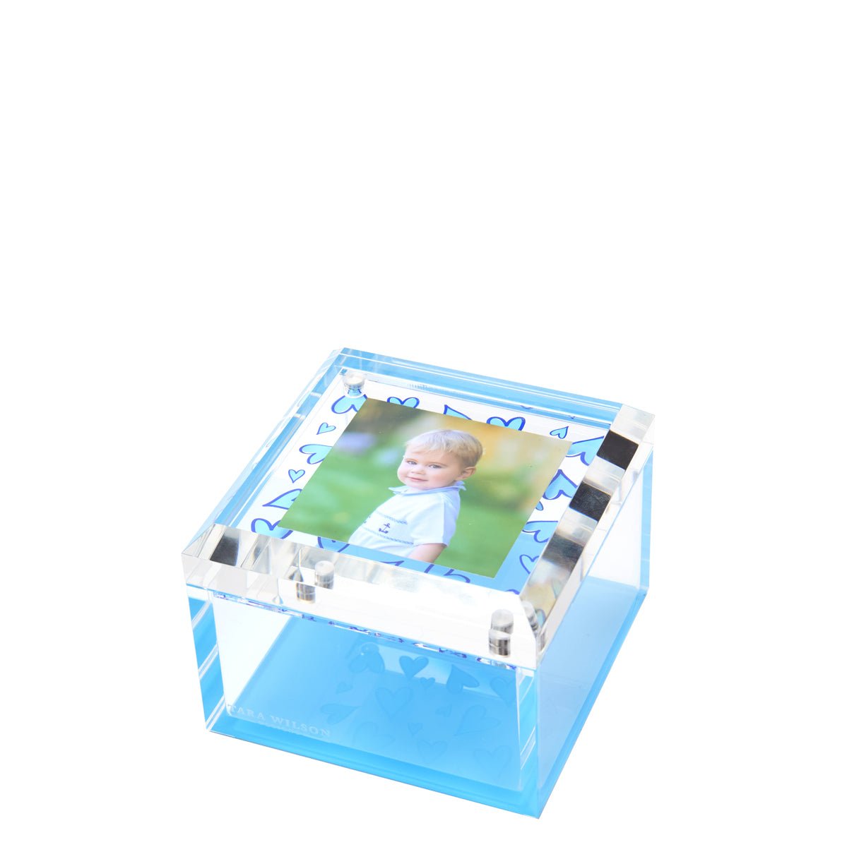 Blue Heart Acrylic 4" x 4" Photo Box