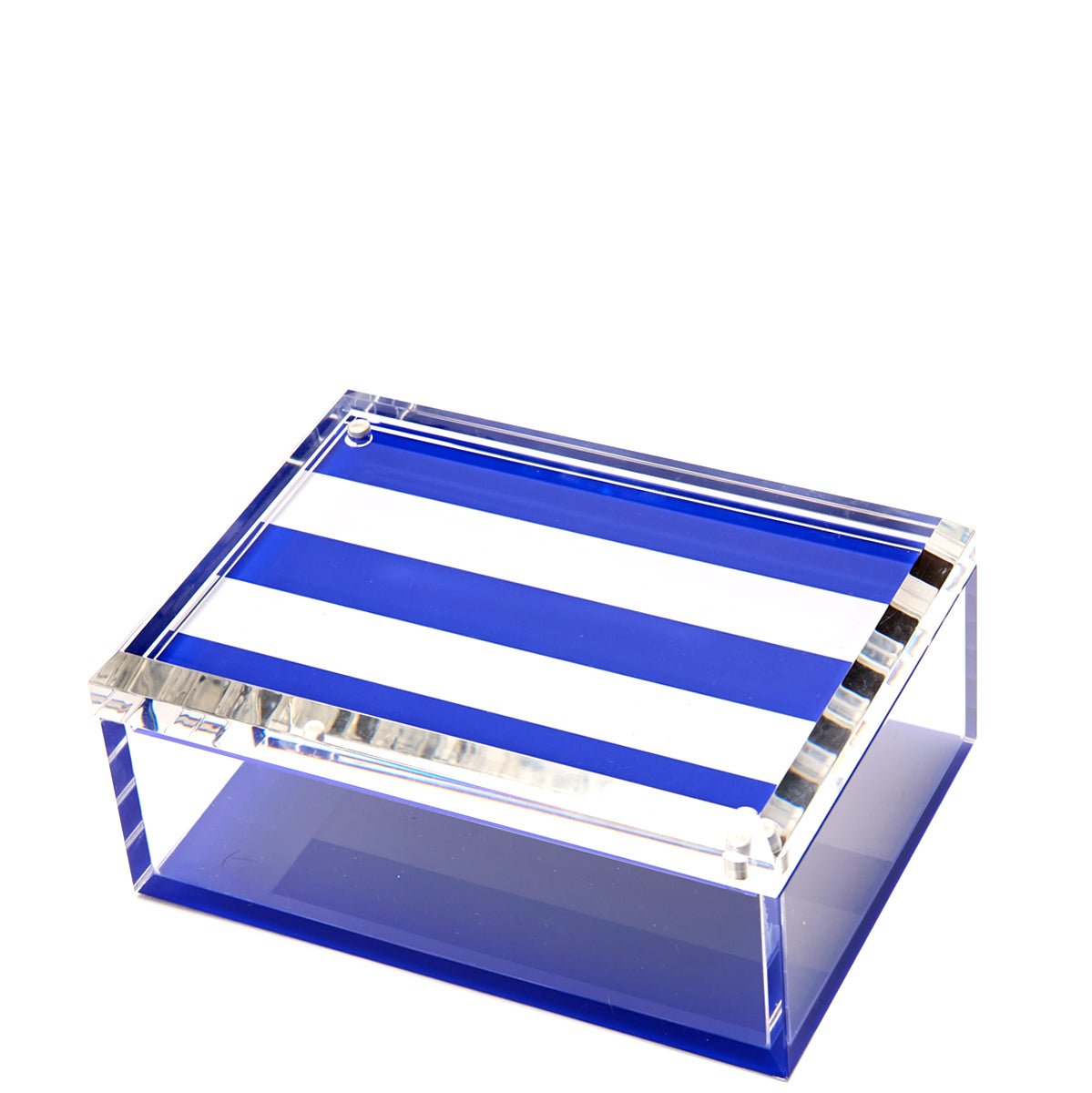 Blue & White Stripe Acrylic 5" x 7" Photo Box