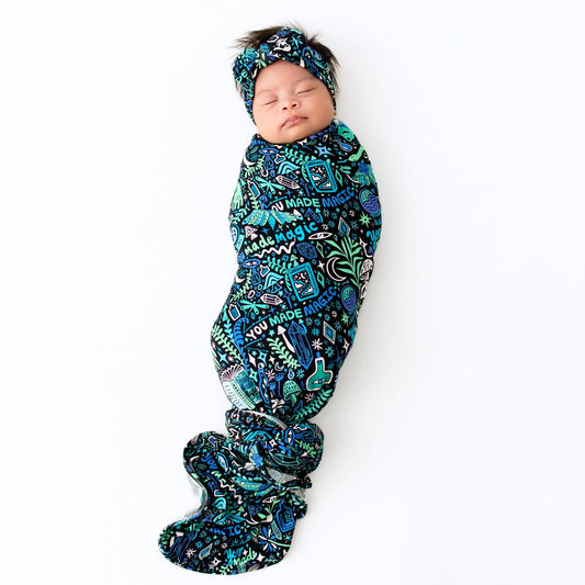 The Forever Swaddle Blanket | Mystic Mama (Blue)