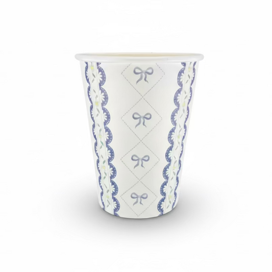 Blue Bow Coquette Paper Cups 9oz (8 pack)
