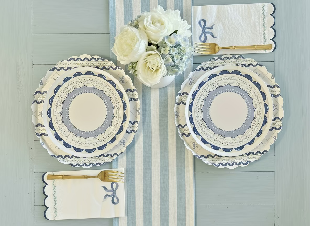 Blue Coquette Luncheon Napkins (Set of 16)
