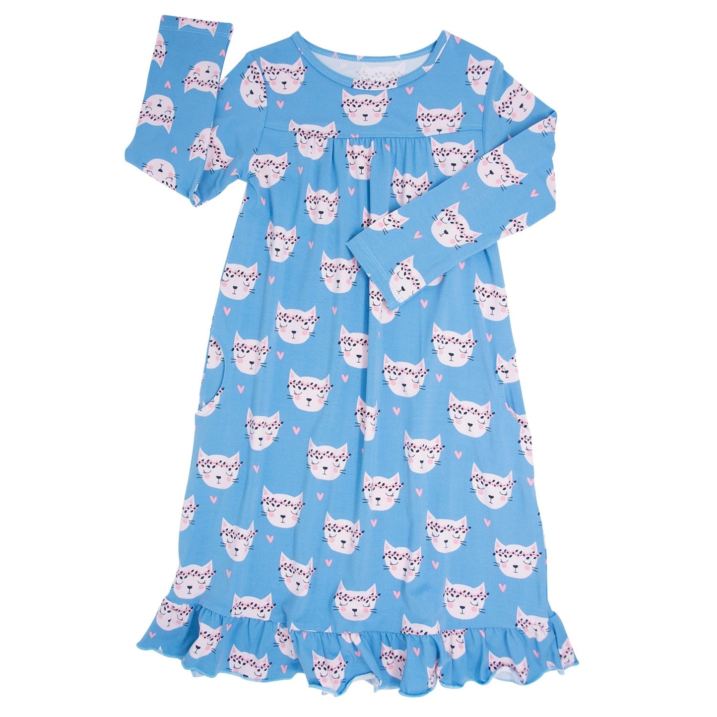 Pretty Pink Cat Boho Dress