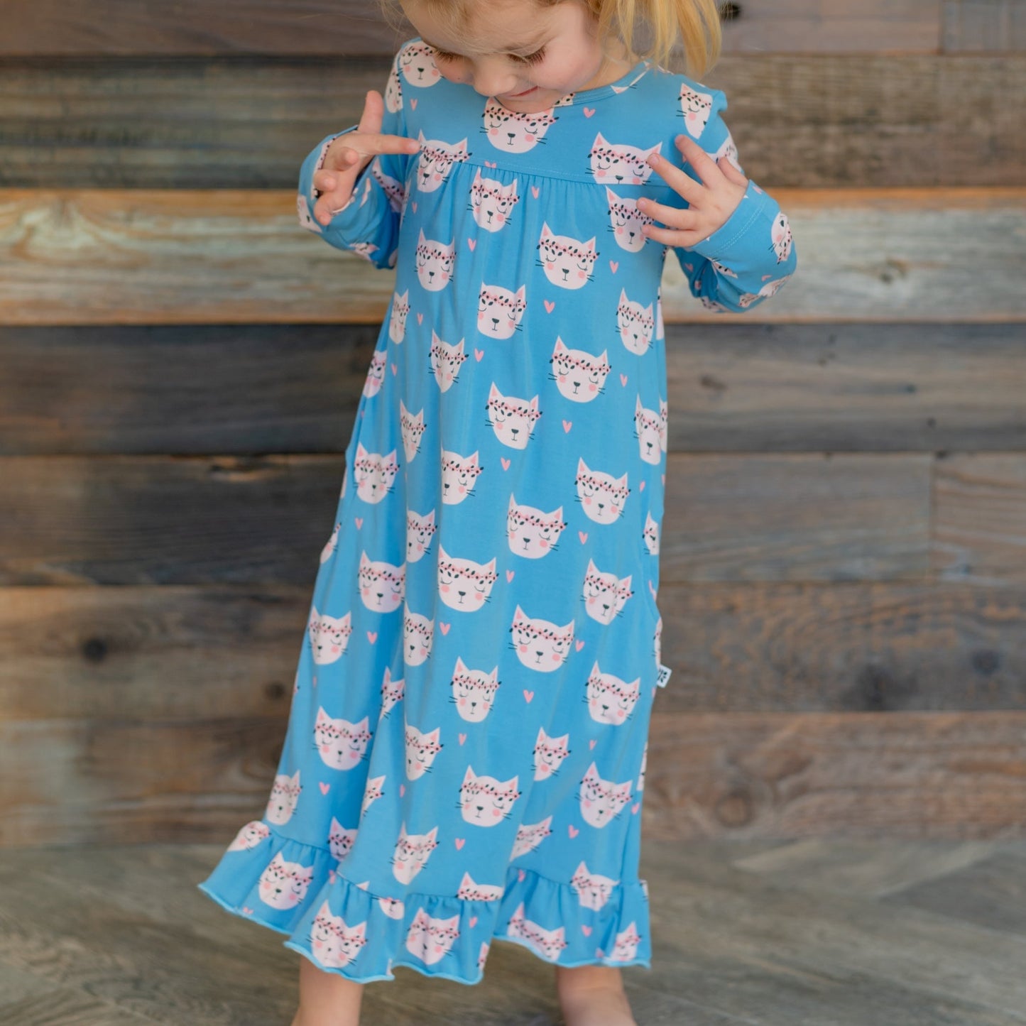 Pretty Pink Cat Boho Dress