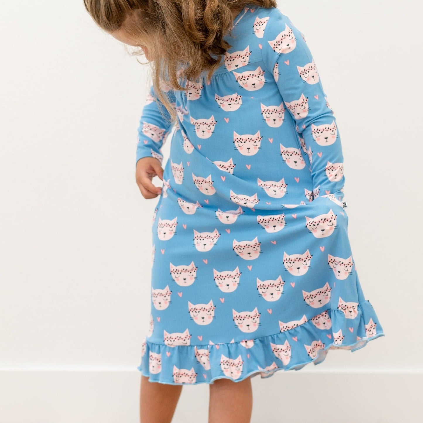 Pretty Pink Cat Boho Dress