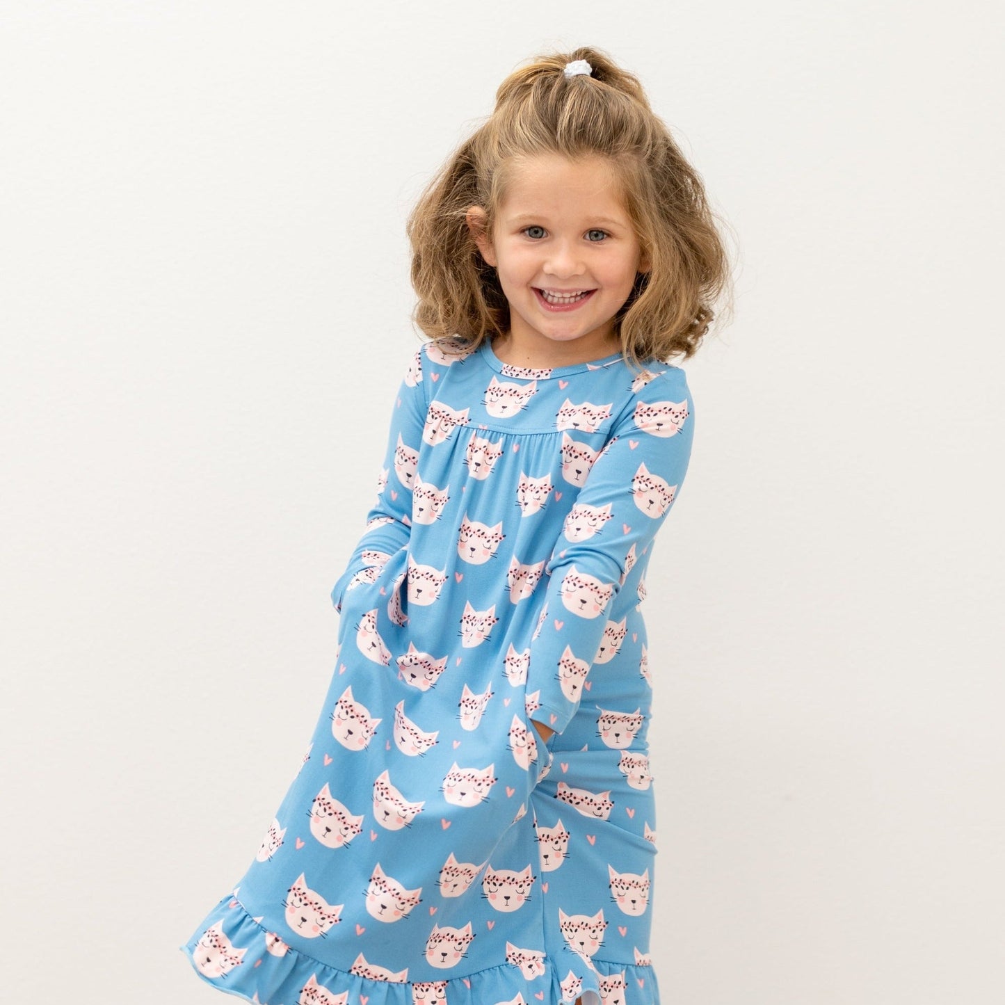 Pretty Pink Cat Boho Dress