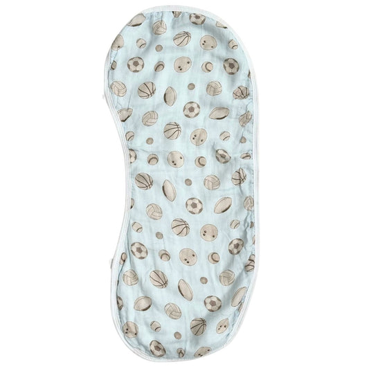 Burp Cloth Bib in Baby Ballers