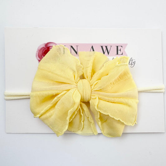 Buttercup | Skinny Mini Nylon Ruffled Baby Headband