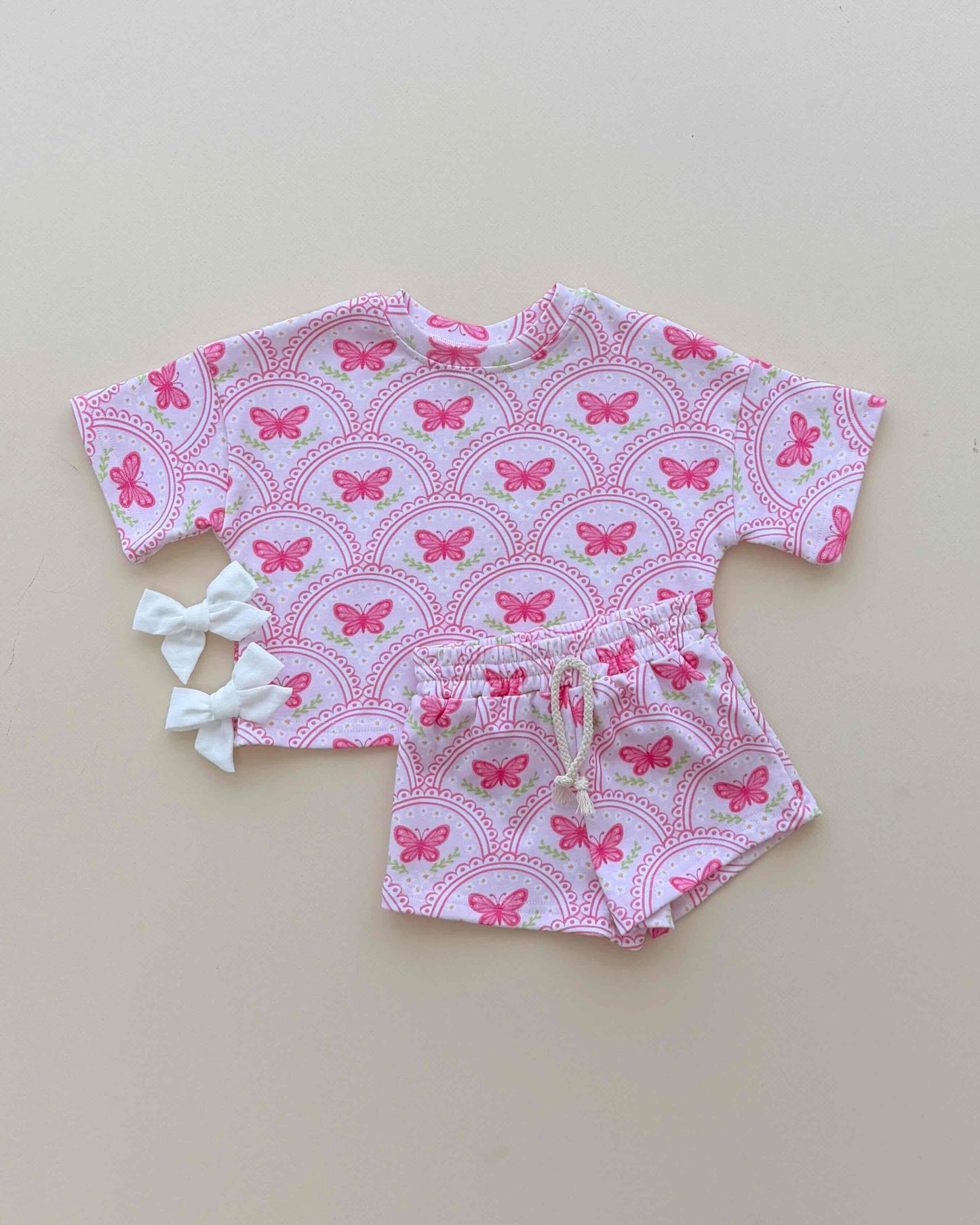 Shorts Set | Pink Butterfly
